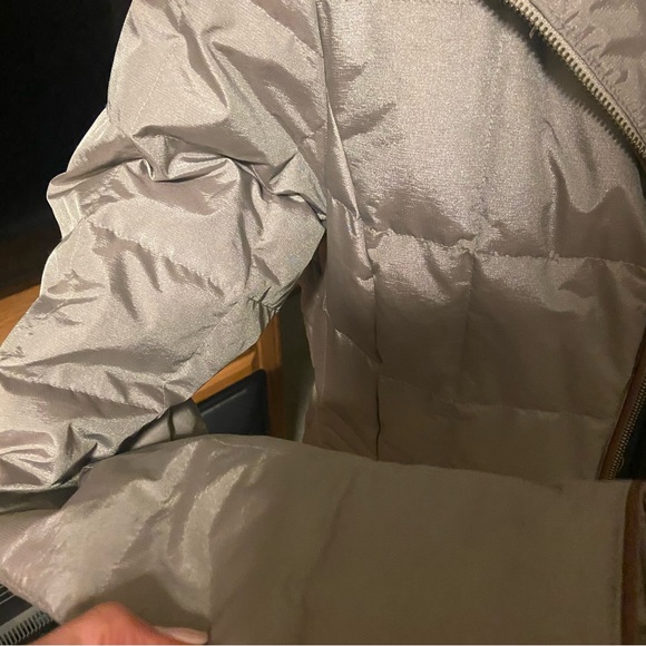 Eddie Bauer Down Parka 
Size: Medium Tall
Color: Champagne, metallic taupe - Picture 3 of 14